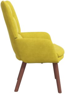 vidaXL Fotel Relaksacyjny Żółty Velvet 5