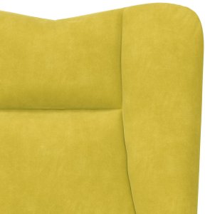 vidaXL Fotel Relaksacyjny Żółty Velvet 7