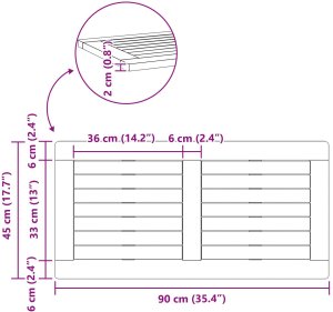vidaXL Blat stołu 90x45x2,2 cm prostokątny z litego drewna akacjowego 8