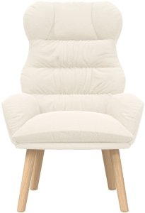 Fotel relaksacyjny vidaXL w kremowej, kręconej tkaninie 4