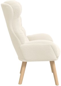 Fotel relaksacyjny vidaXL w kremowej, kręconej tkaninie 5