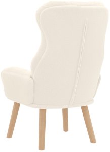 Fotel relaksacyjny vidaXL w kremowej, kręconej tkaninie 6