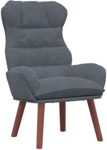 vidaXL Fotel relaksacyjny w ciemnoszarym aksamicie 2