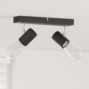 vidaXL Reflektor sufitowy  Regulowany dwukierunkowy Czarny E27 1