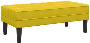 vidaXL ławka  Żółta 113x57x39 cm Aksamit 2