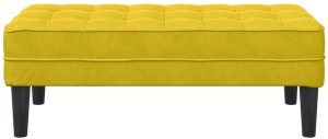 vidaXL ławka  Żółta 113x57x39 cm Aksamit 4