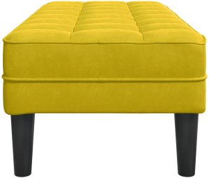 vidaXL ławka  Żółta 113x57x39 cm Aksamit 5