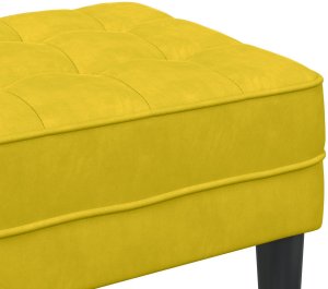 vidaXL ławka  Żółta 113x57x39 cm Aksamit 7