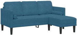 vidaXL Narożna Sofa Niebieska 173x131x67 cm Welniana 2
