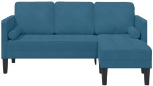 vidaXL Narożna Sofa Niebieska 173x131x67 cm Welniana 4