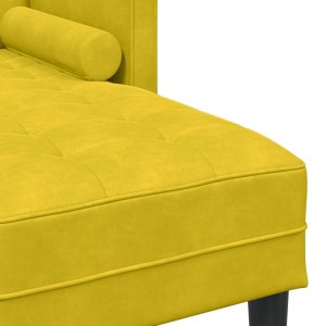 vidaXL żółta sofa w kształcie litery L  173x131x67 cm z weluru 7