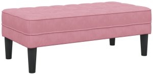 vidaXL ławka  Różowa 113x57x39 cm Aksamit 6