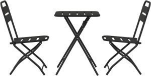 vidaXL 3-częściowy składany zestaw bistro w kolorze antracytowym ze stali (42002954) 6