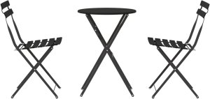 vidaXL Zestaw Bistro Składany 3-częściowy Antracytowa Stal (42002972) 7
