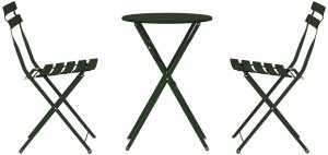 vidaXL 3-częściowy składany zestaw bistro w ciemnozielonym kolorze ze stali (42002967) 7