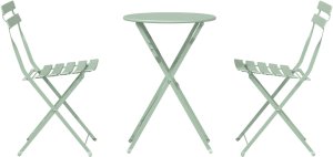 vidaXL Zestaw Bistro 3-częściowy składany w jasnej miętowej barwie ze stali (42002970) 6