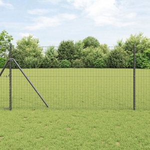 vidaXL Słupki Ogrodzeniowe 13 szt. Szare 32 mm 170 cm Stal Galwanizowana 1