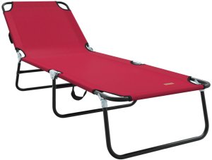 vidaXL Składany czerwony leżak z tkaniny Oxford 600D (42003142) 2
