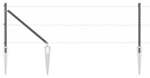 vidaXL Posts ogrodzeniowe z kolcem 13 szt. 32 mm 120 cm ze stali galwanizowanej 6