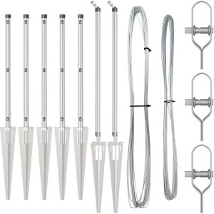 vidaXL Posts do ogrodzenia z kolcem 7 szt. 32 mm 80 cm ze stali ocynkowanej 2