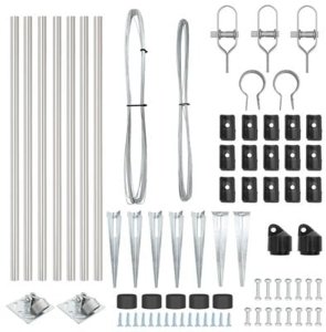 vidaXL Posts do ogrodzenia z kolcem 7 szt. 32 mm 80 cm ze stali ocynkowanej 6