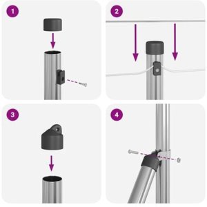 vidaXL Posts do ogrodzenia z kolcem 7 szt. 32 mm 80 cm ze stali ocynkowanej 10