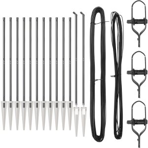 vidaXL Słupki ogrodowe z kolcem 13 szt. 32 mm 180 cm Z stali ocynkowanej 2