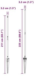 vidaXL Słupki ogrodowe z kolcem 13 szt. 32 mm 180 cm Z stali ocynkowanej 10