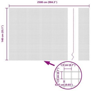 vidaXL vidaXL Ogrodzenie z drutu spawanego 1.4x25 m z ocynkowanej stali 9