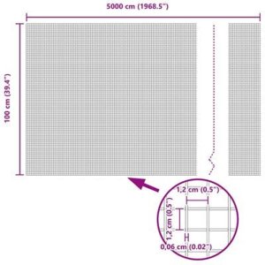 vidaXL Ogrodzenie spawane 1x50 m stal ocynkowana 9