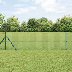 vidaXL Ogrodzenie Spawane Zielone 0.8 x 100 m Stal 1