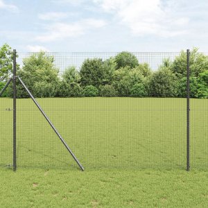 vidaXL Ogrodzenie z siatki Szare 1.6x10 m Stal 1