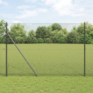 vidaXL Ogrodzenie z drutu spawanego Szary 1.6x10 m Stal 1