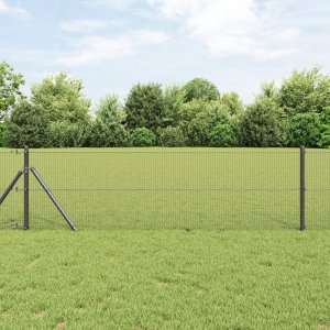 vidaXL Ogrodzenia spawane  Szare 0.8 x 25 m Stal 1