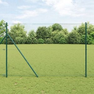 vidaXL płot w kształcie sześciokąta  Zielony 1,6x25 m Stal 4
