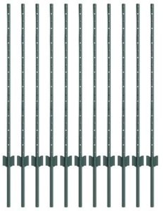 vidaXL Słupy ogrodzeniowe 11 szt. w kształcie U Zielony 100 cm Stal 3