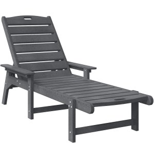 vidaXL Leżak Słoneczny Jasnoszary 53x162x98.5 cm HDPE 2