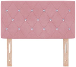 vidaXL Wezgłowie Różowe z Kryształowymi Guzikami 80 cm Aksamitne 4