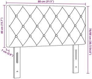 vidaXL Wezgłowie Różowe z Kryształowymi Guzikami 80 cm Aksamitne 9