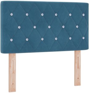 vidaXL Wezgłowie z guzikami kryształowymi, tapicerowane, ciemnoniebieskie, 80 cm, aksamit 2