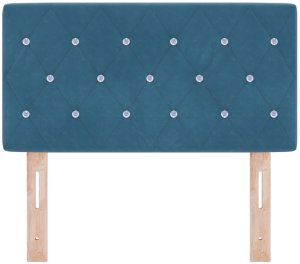 vidaXL Wezgłowie z guzikami kryształowymi, tapicerowane, ciemnoniebieskie, 80 cm, aksamit 4