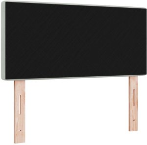 vidaXL Wezgłowie z kryształowymi guzikami, pikowane, jasnoszare, 90 cm, aksamitne 7