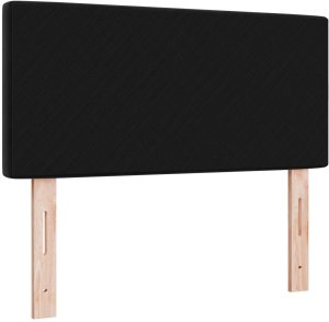 vidaXL Wezgłowie z kryształowymi guzikami, pikowane, czarne, 90 cm, welurowe 7