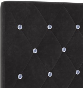 vidaXL Wezgłowie z kryształowymi guzikami, pikowane, czarne, 90 cm, welurowe 8