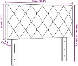 vidaXL Wezgłowie z kryształowymi guzikami, pikowane, czarne, 90 cm, welurowe 9