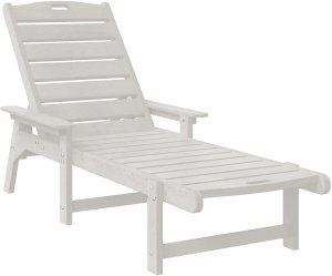 vidaXL Leżak Biały 53x162x98.5 cm HDPE 2