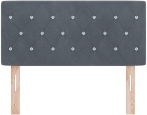 vidaXL Wezgłowie z kryształowymi guzikami, ciemnoszare, 90 cm, aksamitne 4