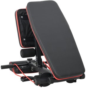 vidaXL Regulowana ławka treningowa  z gumami oporowymi 150 kg Czarna Stal 1