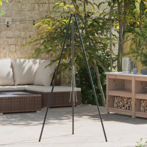 vidaXL Tripod do gotowania na ognisku 170 cm Wysokości Stal 1