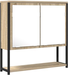 vidaXL Szafka z lustrem do łazienki w kolorze dębu sonoma, 60x16x60 cm 2